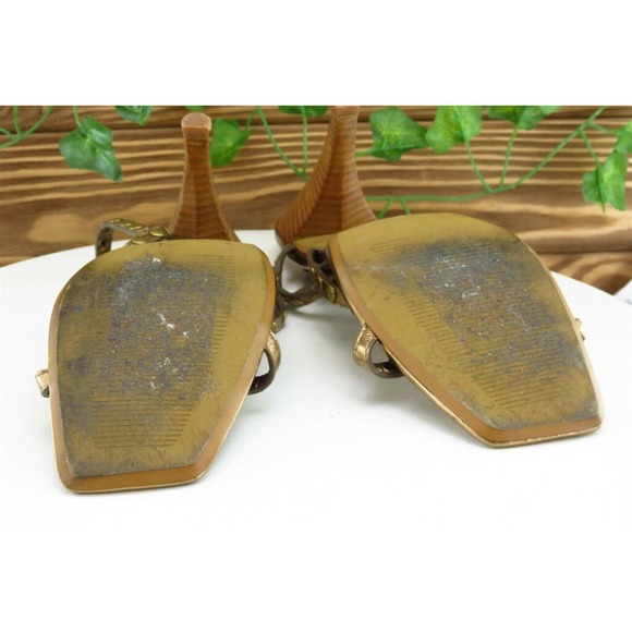 LINEA Paola Sz 8.5 M Gold Gladiator Leather Women Sandals - Picture 8 of 10